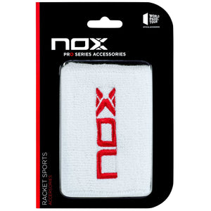 Bolsa 6 pares - Muñequeras deportivas NOX blanco/rojo - NOX