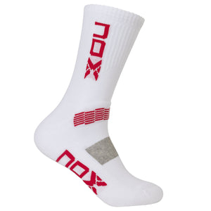 Bolsa 6 pares - Pack calcetines técnicos MEDIA CAÑA blanco/rojo - NOX